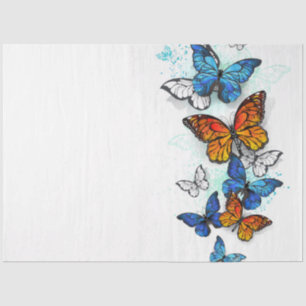 Flying Butterflies Morpho and Monarch Tissue Paper