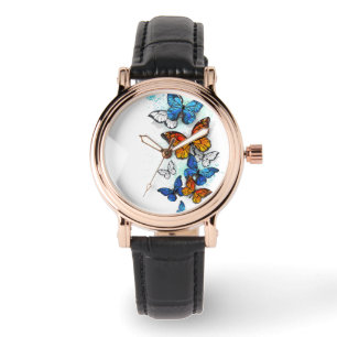 Flying Butterflies Morpho and Monarch Watch