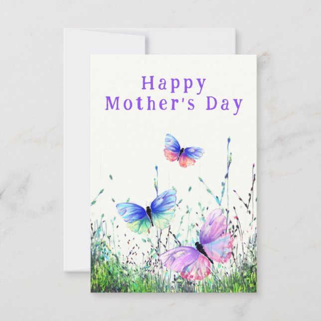 Flying Butterflies Mother's Day Card (Front)