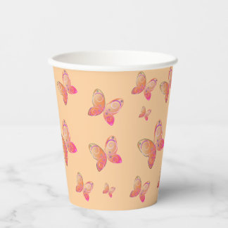 flying butterflies nature paper cups