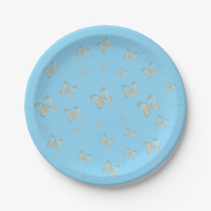 flying butterflies nature paper cups plate