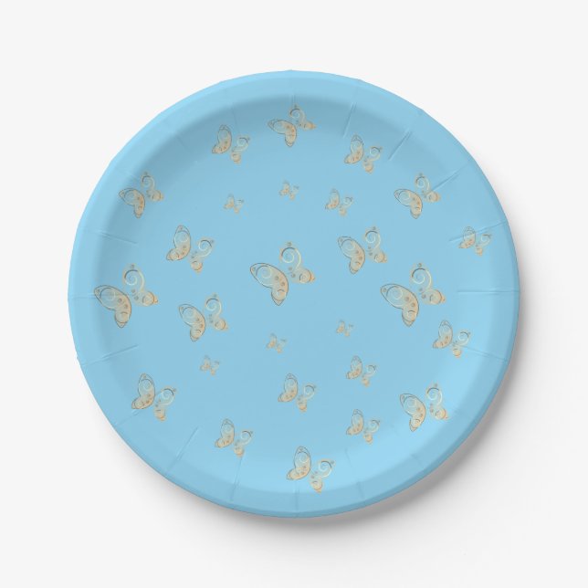flying butterflies nature paper cups plate (Front)