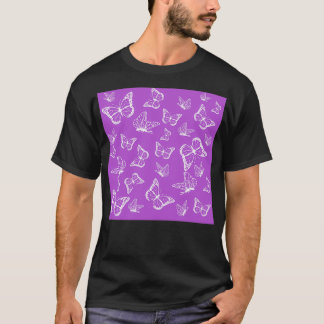 Flying Butterflies on Purple T-Shirt