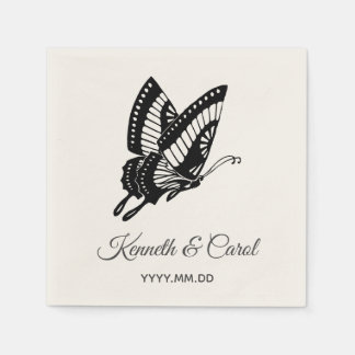 Flying Butterfly Custom Name Paper Napkin