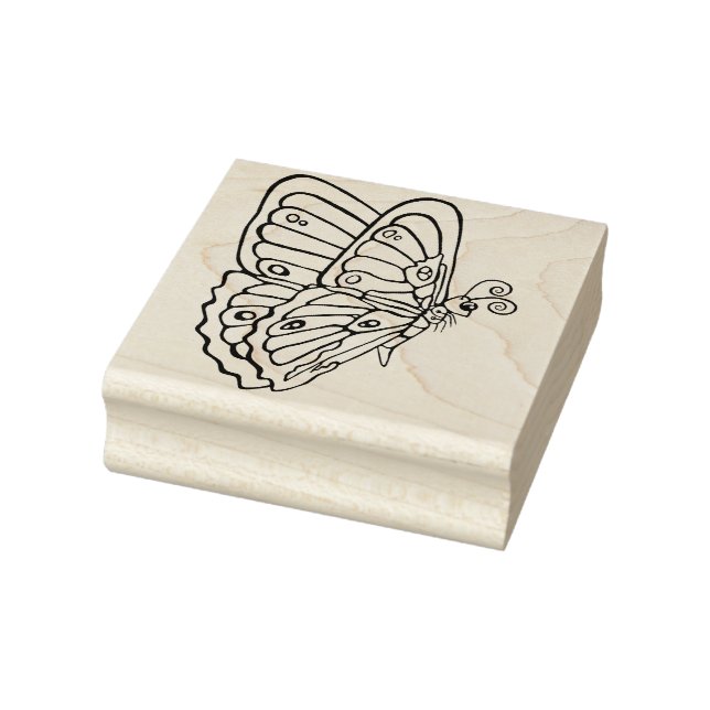 Flying Butterfly looking downWood Art Stamp (Stamp)