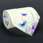 Flying Butterfly Neck Tie<br><div class="desc">Spring Joy Ties with Colourful Butterflies Flying in Nature Watercolor Painting Butterfly and Flowers Tie Gift - Choose / Add Your Favourite Text / Colour - Make Your Unique Gift - Resize and move or remove and add elements with customisation tool ! - Drawing and Design by MIGNED. You can...</div>