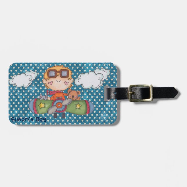 Flying By Luggage Tag (Personalised) (Front Horizontal)