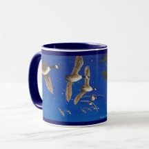 Flying Canada Geese Mug; Canadian Geese in Flight.