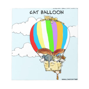 Flying Cats Funny Cartoon Notepad