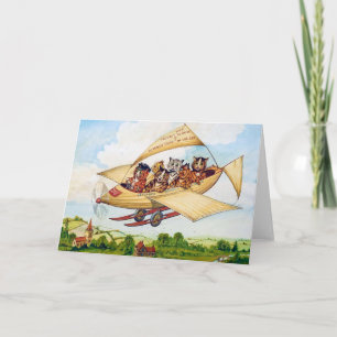 Flying Cats, Louis Wain Card