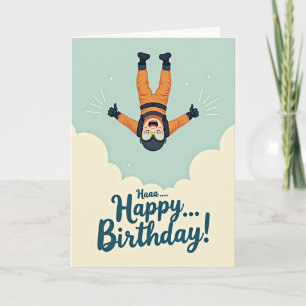 Flying Character Birthday Card