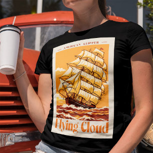Flying Cloud American Clipper Ship Vintage Poster T-Shirt