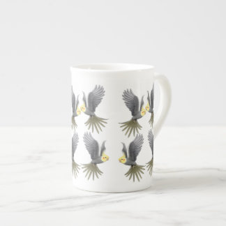 Flying Cockatiel Parrots Bone China Mug