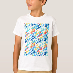 Flying colorful bird pattern T-Shirt