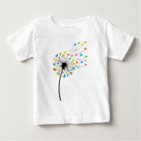 Flying colorful birds dandelion flow