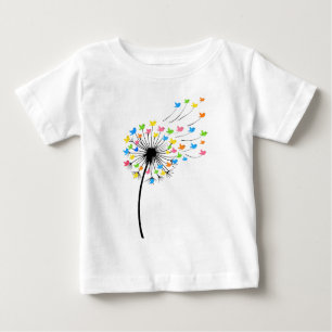 Flying colorful birds dandelion flow baby T-Shirt