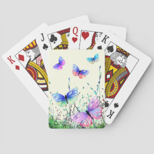 Flying Colorful Butterflies Playing Cards