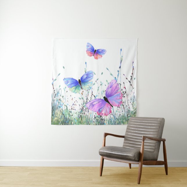 Flying Colourful Butterflies Tapestry (In Situ)