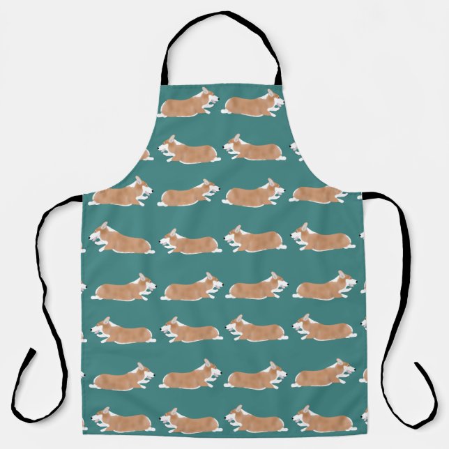 Flying Corgis Allover Apron (Front)