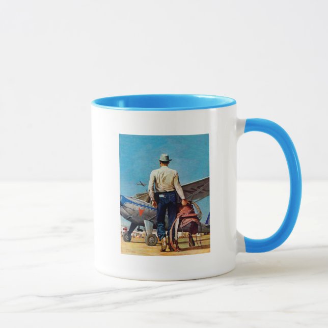 Flying Cowboy by Mead Schaeffer Mug (Right)