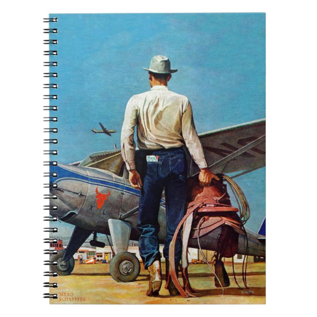 Flying Cowboy by Mead Schaeffer Notebook (Front)