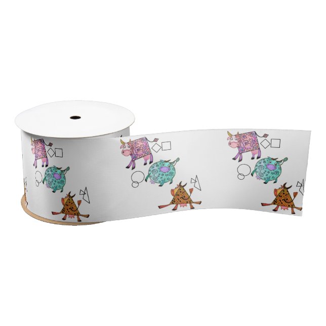 Flying Cows Ribbon Satin Ribbon (Spool)
