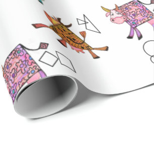 Flying Cows Wrapping Paper