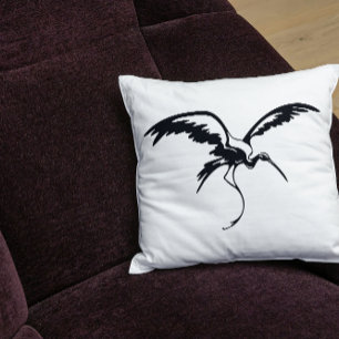 Flying Crane Line Art Cushion