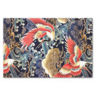 FLYING CRANES WAVES,SPRING FLOWERS Japanese Floral