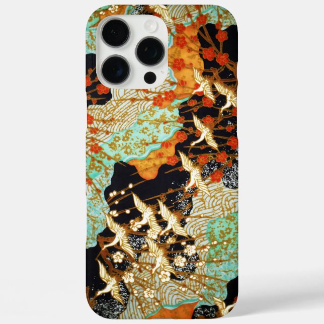 FLYING CRANES WITH SPRING FLOWERS Japanese Floral Case-Mate iPhone Case (Back)