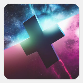 Flying Cross in Space Sticker