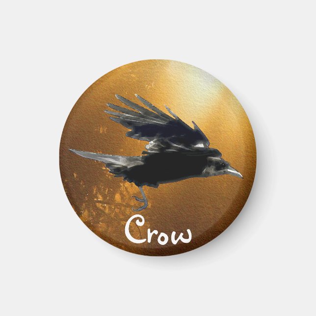 Flying Crow Birdlover Wildlife Supporter Magnet (Front)