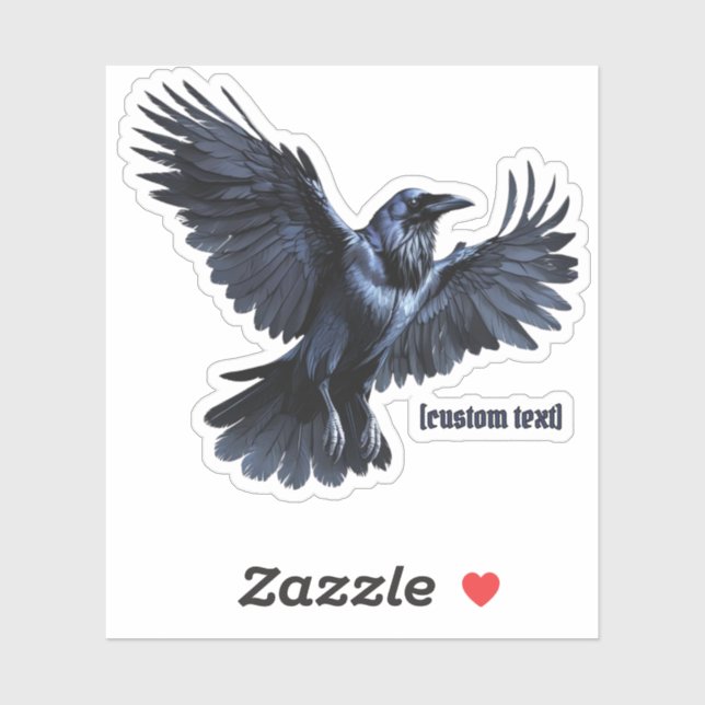Flying Crow –  Custom Text & Cut Vinyl Sticker (Sheet)