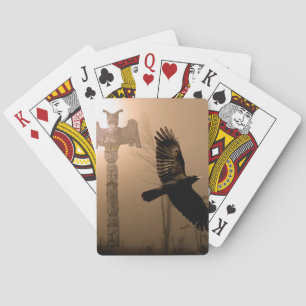 Flying Crow & Totem Pole Haida Pack Playing Cards