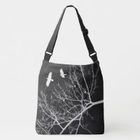 Flying Crows and Trees Silhouette Gothic Theme