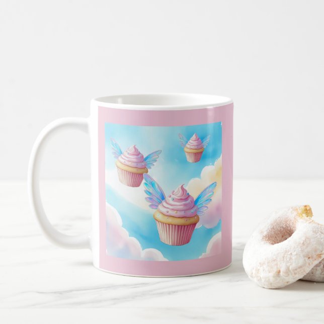 Flying Cupcakes in The Sky Coffee Mug (With Donut)
