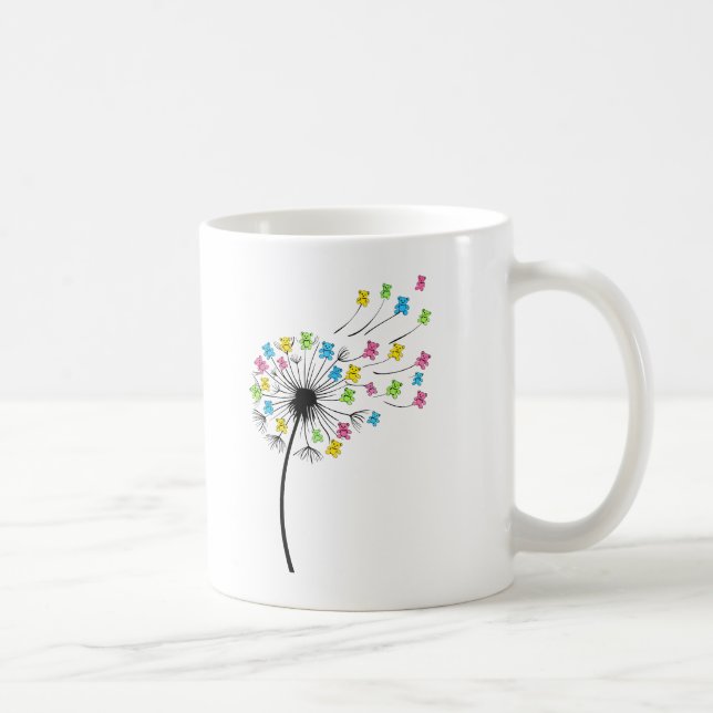Flying cute bears dandelion flow coffee mug (Right)