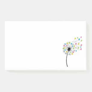 Flying cute bears dandelion flow post-it notes
