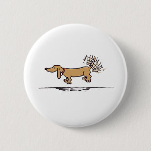 Flying Dachshund button