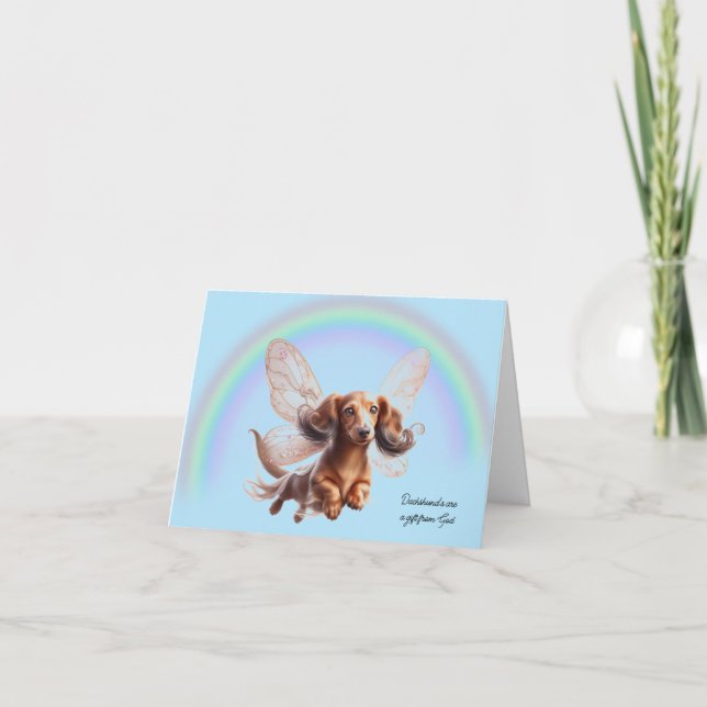 Flying Dachshund Greeting Card (Front)