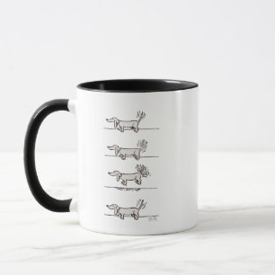 Flying Dachshund grey combo mug