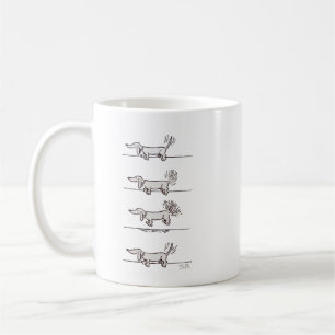 Flying Dachshund grey mug