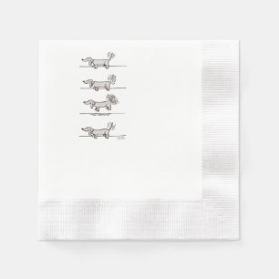 Flying Dachshund grey paper napkins
