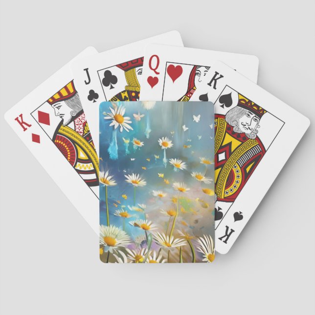 Flying daisies playing cards (Back)