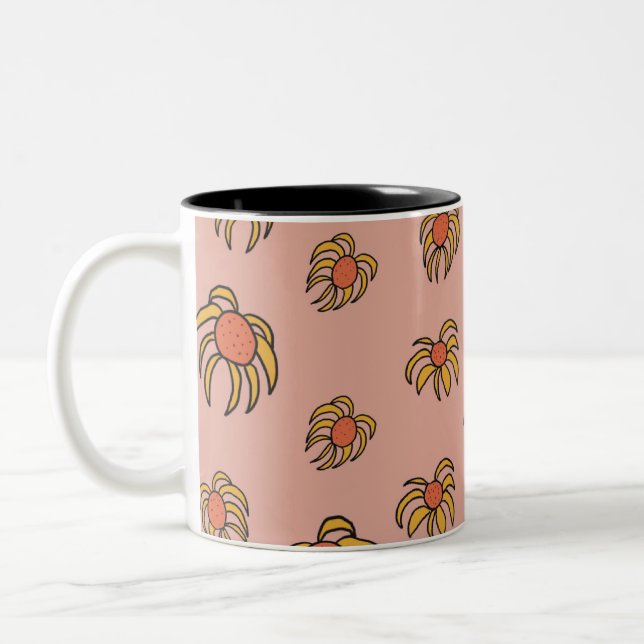 Flying Daisies Spring and Summer floral mug (Left)