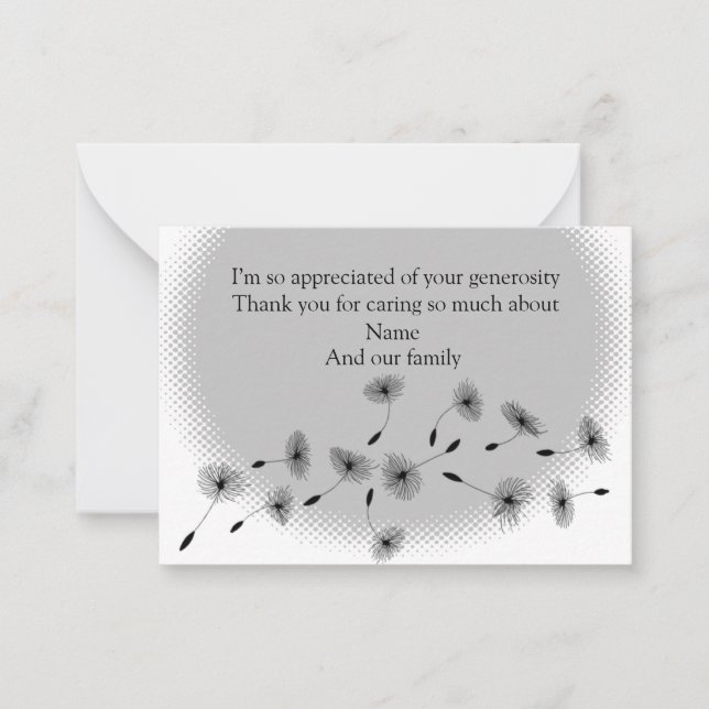 Flying Dandelion Seeds Thank You Cards (Front)
