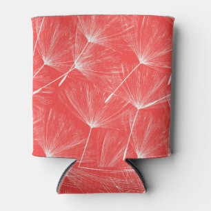 Flying Dandelion Seeds Vintage Background. Can Cooler