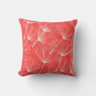 Flying Dandelion Seeds Vintage Background. Cushion