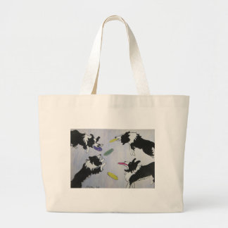 Flying Disc Dogs Large Tote Bag