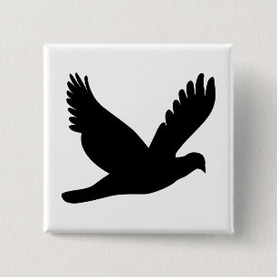 Flying Dove Silhouette 15 Cm Square Badge